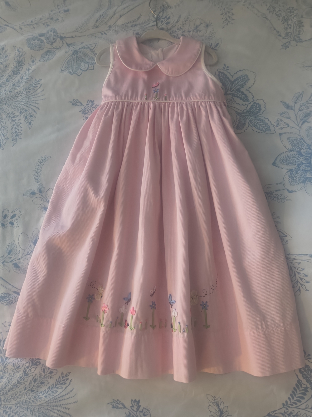 Strasburg Pink Floral Embroidered Girls Dress